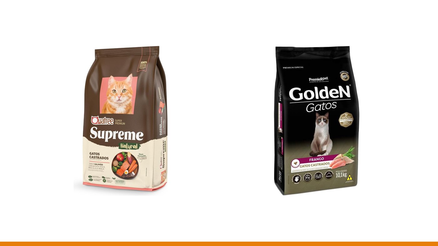 Quatree Supreme ou Golden para gato castrado: o rótulo e a conta do mês