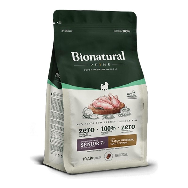 Bionatural Prime Cães Sênior 7+ Raças Pequenas Frango 10,1 kg