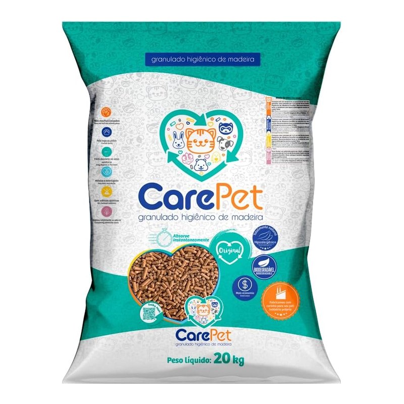 CarePet Granulado Higiênico de Madeira 20kg