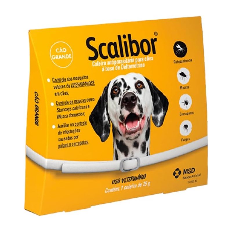 Coleira Scalibor 25 g para Cães de Porte Grande 65 cm