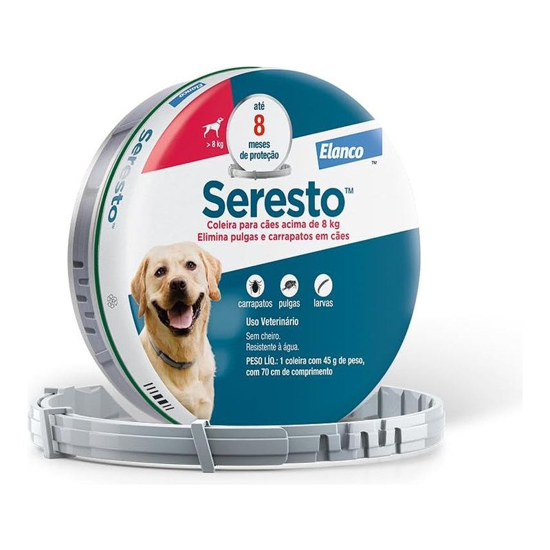 Coleira Seresto Antipulgas e Carrapatos para Cães acima de 8 kg