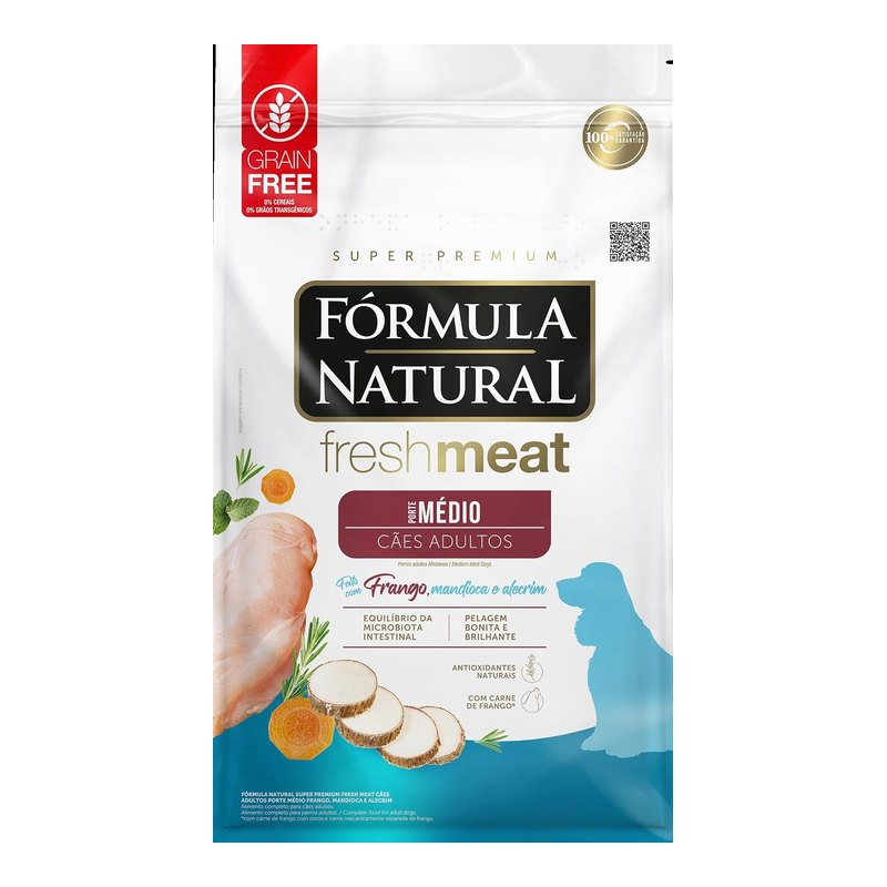Fórmula Natural Fresh Meat Cães Adultos Porte Médio Frango 12 kg
