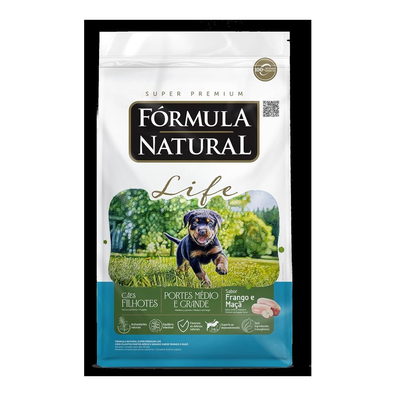Fórmula Natural Life Cães Filhotes Médio e Grande Porte 15 kg