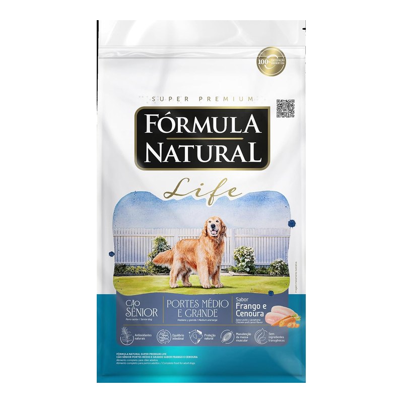Fórmula Natural Life Cães Sênior Médio e Grande 15 kg