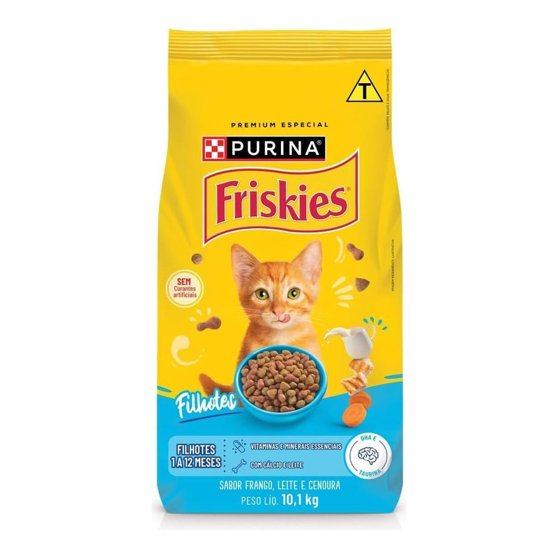 Friskies Gatos Filhotes Frango e Leite 10,1 kg