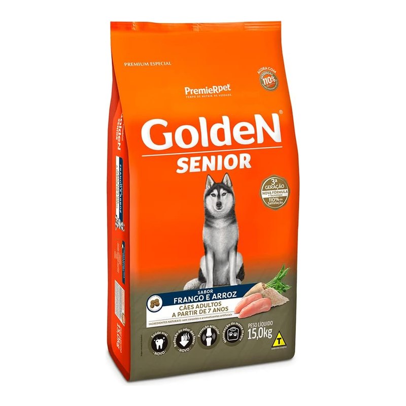 Golden Fórmula Cães Sênior Frango e Arroz 15 kg