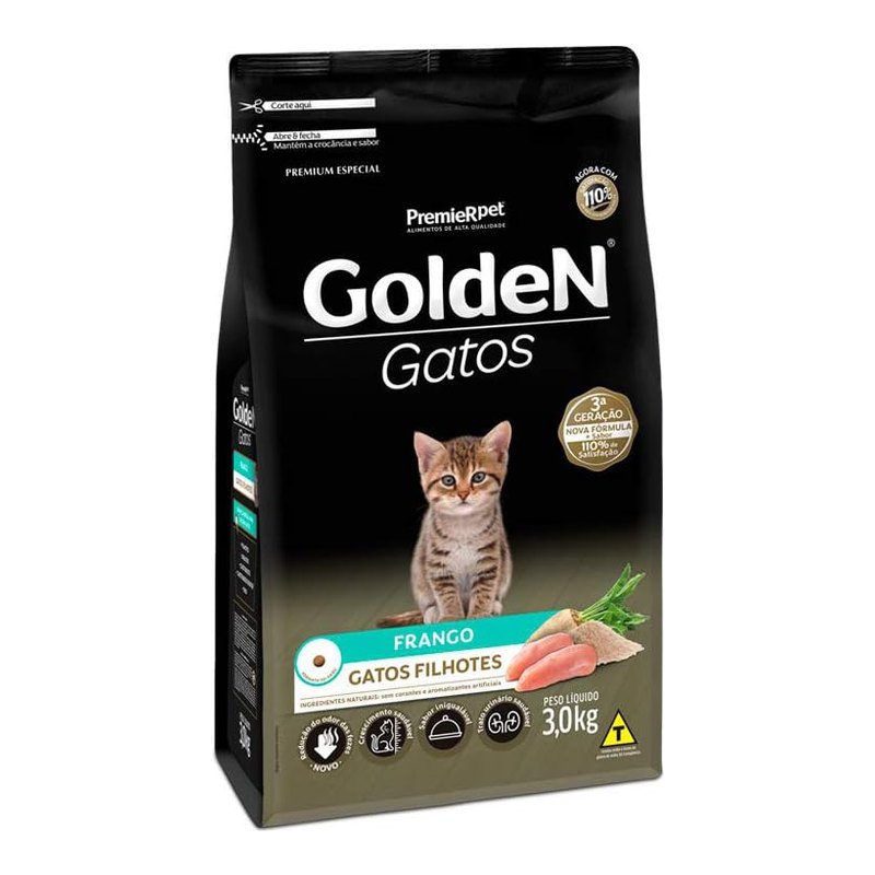 Golden Gatos Filhotes Frango 3 kg