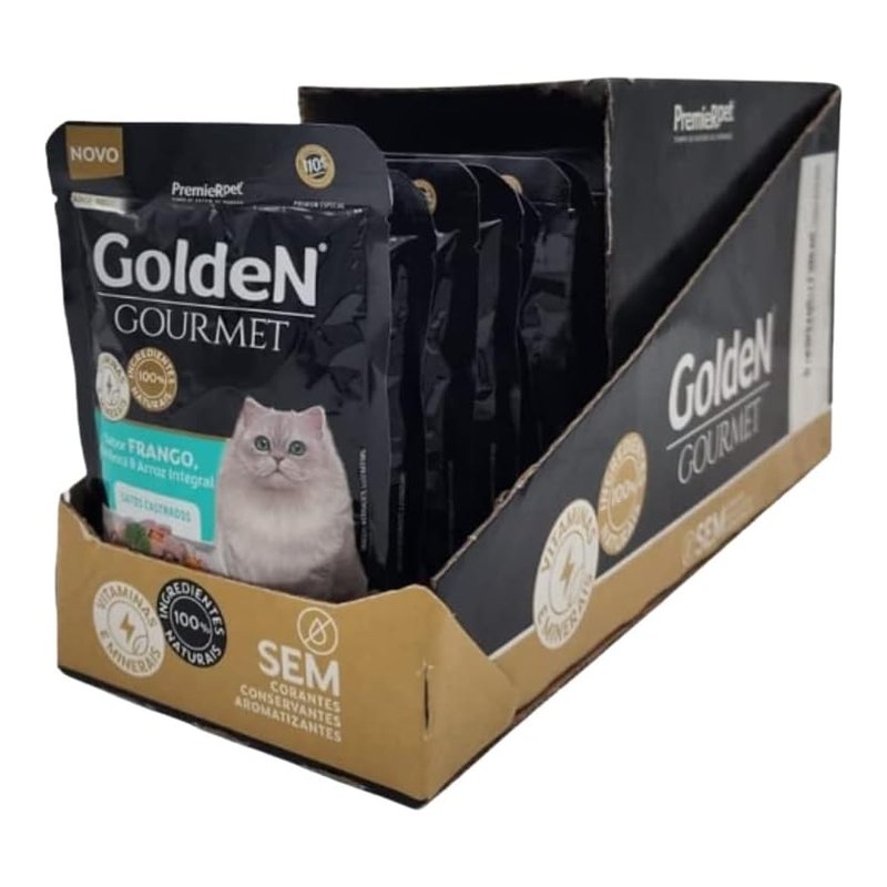 Golden Gourmet Gatos Castrados Frango Sachê 70 g Caixa com 20