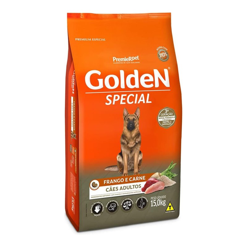 Golden Special Cães Adultos Frango e Carne 15 kg