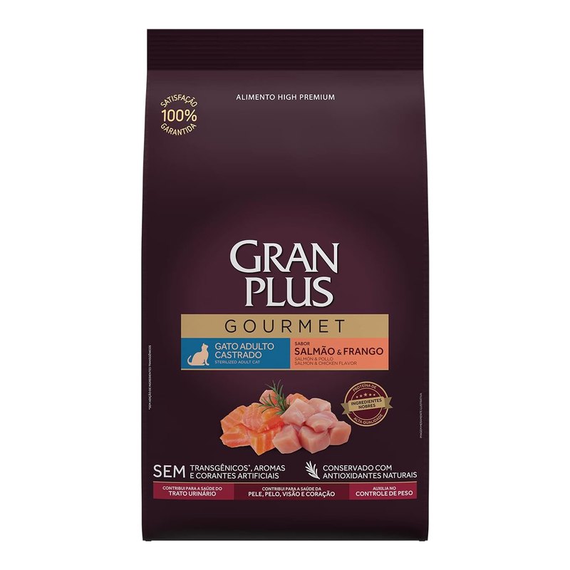 GranPlus Gourmet Gatos Castrados Salmão e Frango 10,1 kg