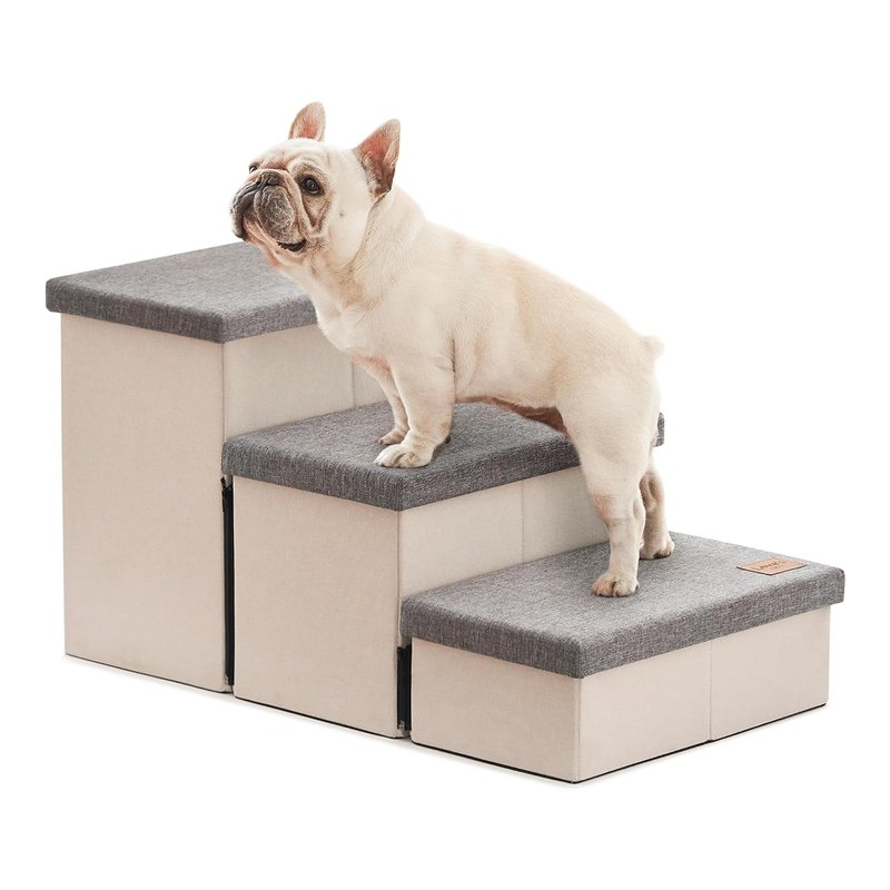 Love's cabin Escada Pet 3 Degraus com Baú e Altura Ajustável 45 cm