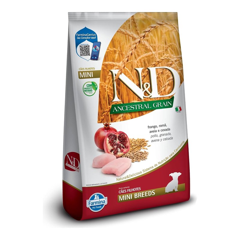 N&D Ancestral Grain Cães Filhotes Raças Mini Frango 10,1 kg