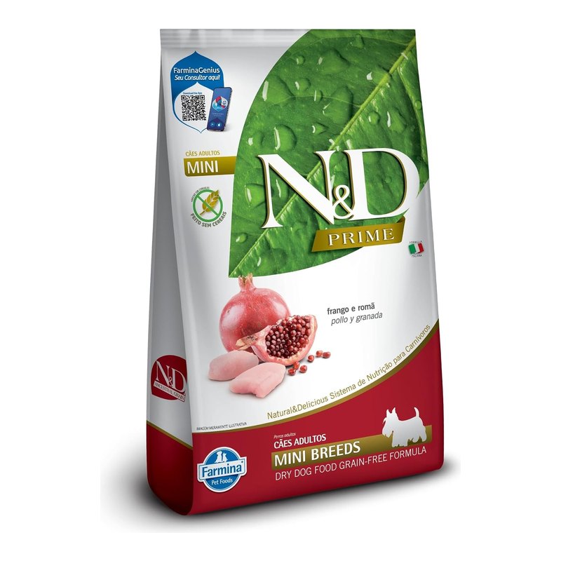 N&D Prime Cães Adultos Raças Pequenas Frango e Romã 10,1 kg