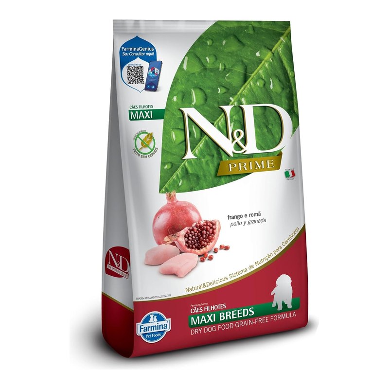 N&D Prime Cães Filhotes Raças Grandes Frango e Romã 10,1 kg