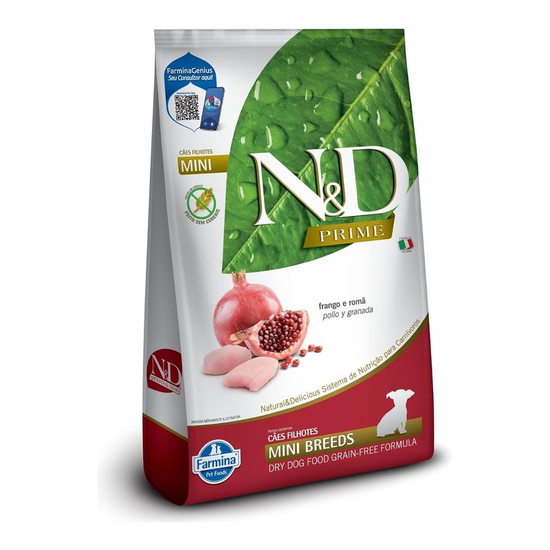 N&D Prime Cães Filhotes Raças Pequenas Frango e Romã 10,1 kg