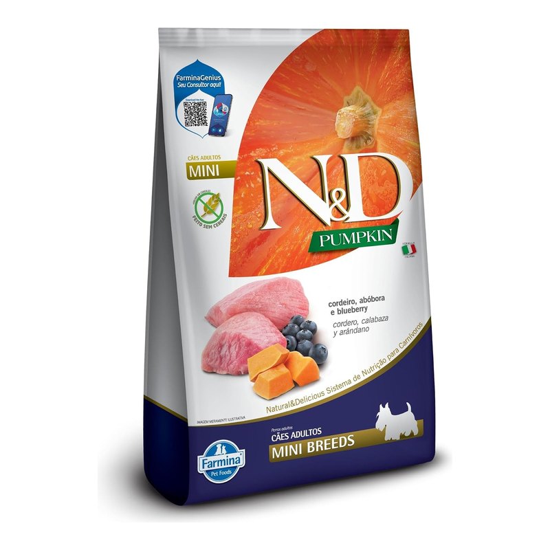 N&D Pumpkin Cães Adultos Raças Mini e Pequenas Cordeiro e Abóbora 10,1 kg