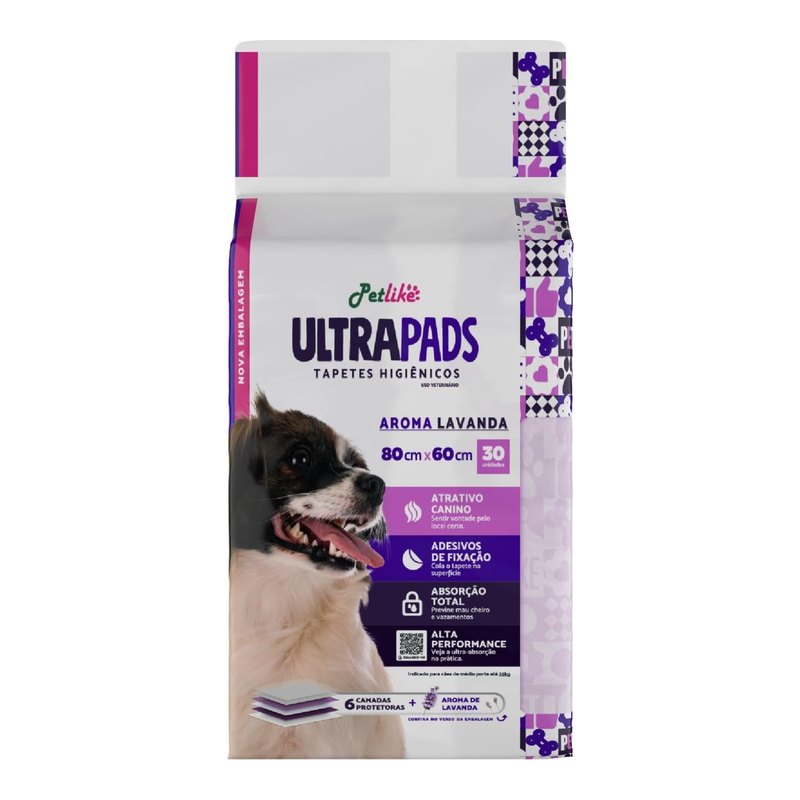 Petlike Ultrapads Tapete Higiênico 80x60 cm 30 Unidades