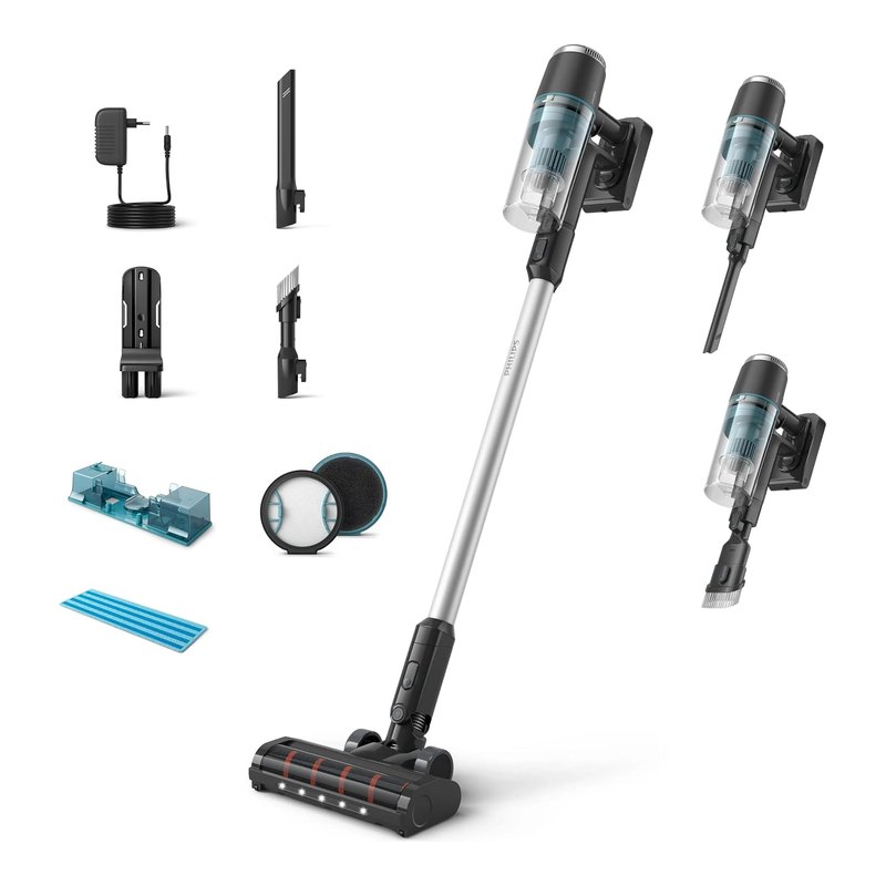 Philips Walita Série 3000 Aqua Aspirador Vertical sem Fio com Mop XC3133
