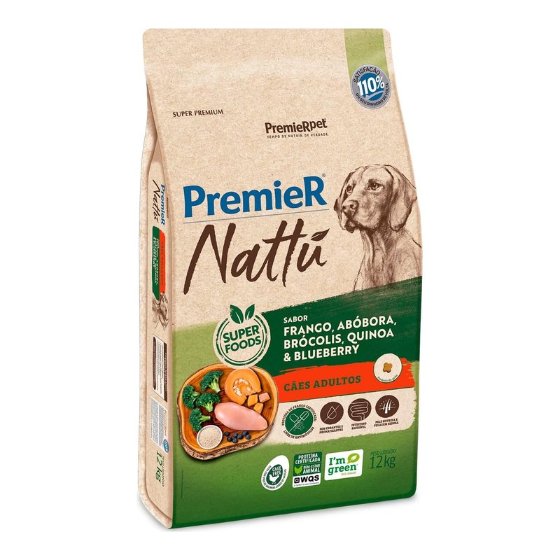 PremieR Nattu Cães Adultos Todos os Portes Abóbora 12 kg