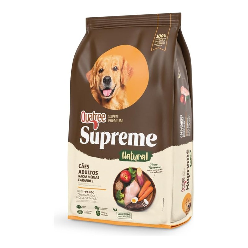 Quatree Supreme Cães Adultos Raças Médias e Grandes 15 kg
