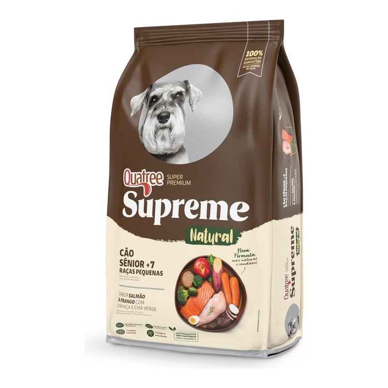 Quatree Supreme Cães Sênior 7+ Raças Pequenas Salmão e Frango 10,1 kg
