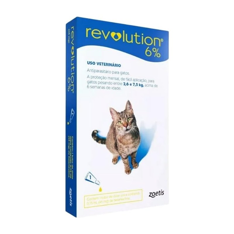 Revolution 6% 45 mg para Gatos de 2,6 a 7,5 kg